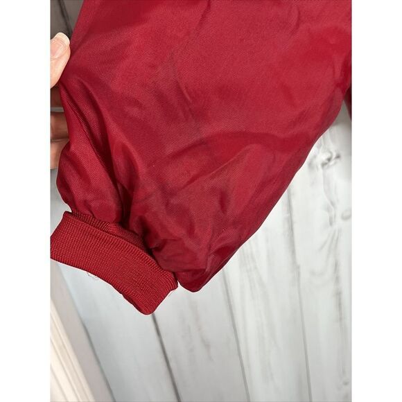 VTG DUNLOP RED QUILTED BOMBER JACKET GRAY FLEECE TRIM HOODED FULL ZIP XXL WARM - Picture 6 of 15